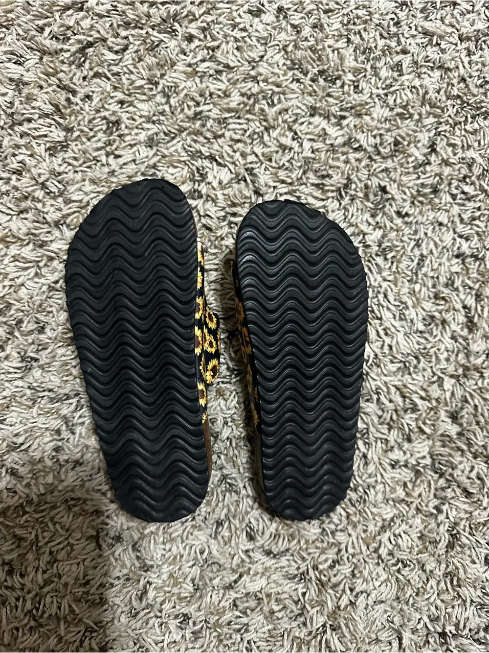 Amazon Kids Double-Buckle Sunflower Slide Sandals - Black & Yellow